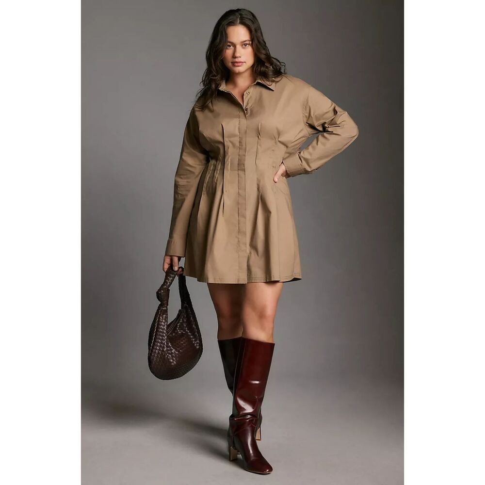 Pilcro Pintuck Mini Shirt Dress Sz 1X NWT